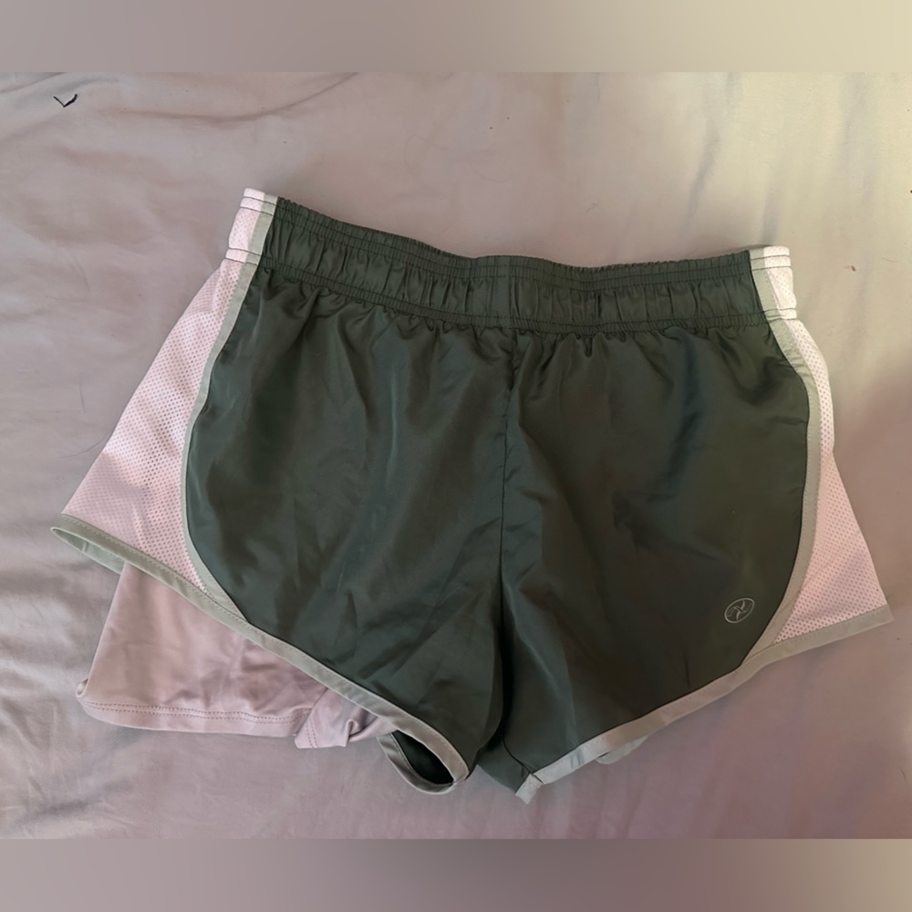 Green athletic shorts